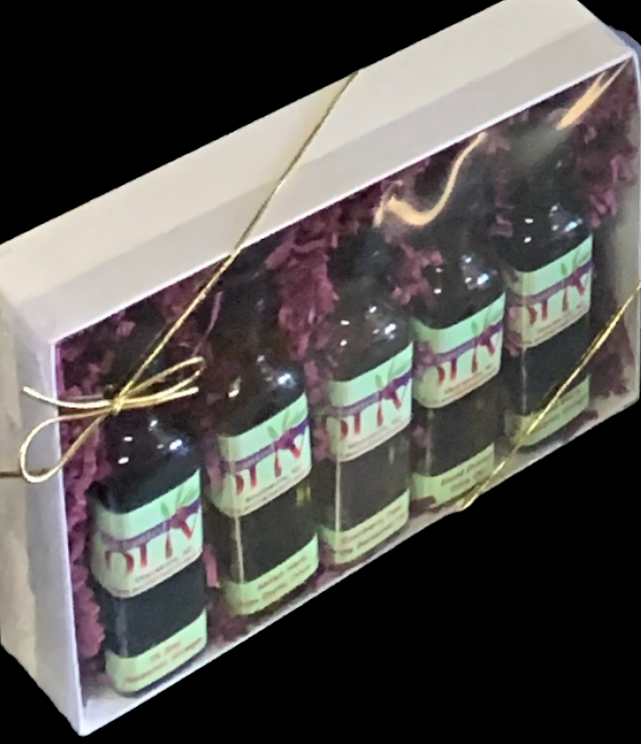 5 Bottle Sampler Kit (5) 60 ml Sample Bottles The Enchanted Olive